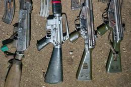 File image of four firearms recovered in Isiolo County.